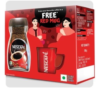 NESCAFE Classic Instant Coffee Powder | Great start to your morning | 100% Pure Coffee | Free Red Mug | 180g Jar (Weight may vary upwards)