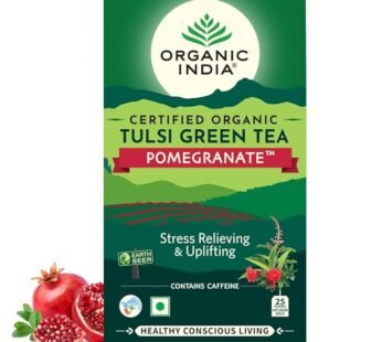 ORGANIC INDIA Tulsi Green Tea,Pomegranate,25 Tea Bags,2 Grams